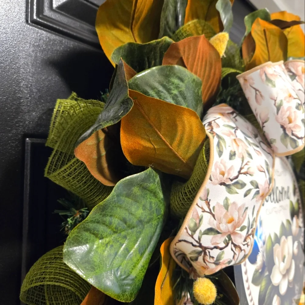 NWT Magnolia Welcome Wreath with Bow